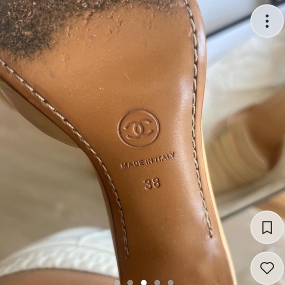 Vintage Chanel mules tan, size 38 great condition - Picture 3 of 4
